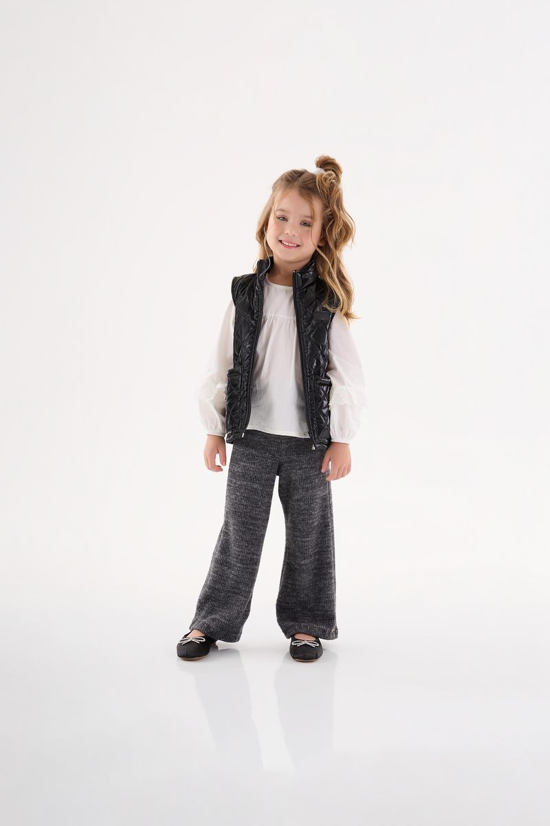 Calca-Wide-Leg-em-Malha-Canelada-Infantil-Menina--Preto--Up-Baby