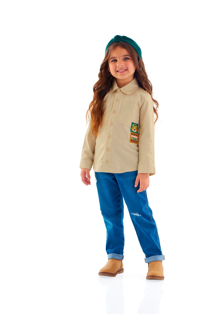 Camisa-Infantil-para-Meninas-em-Tecido