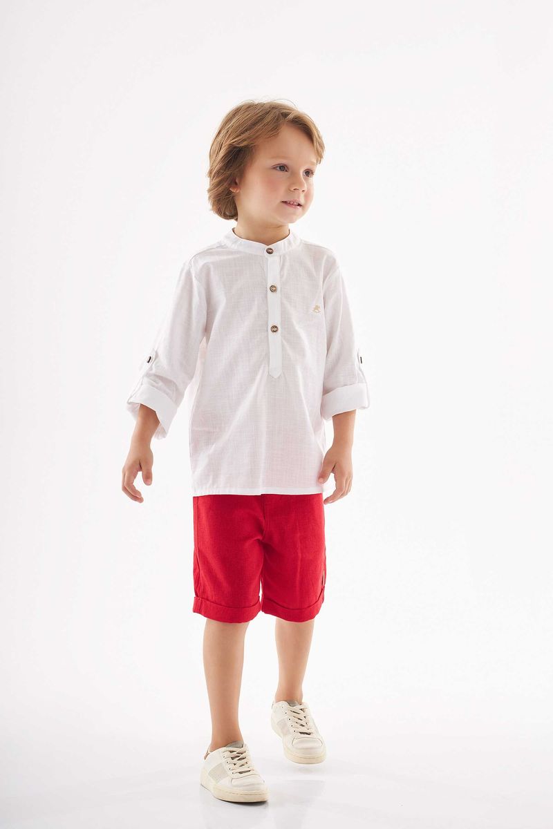 Bermuda-Infantil-em-Linho-para-Menino--Vermelho--Up-Baby