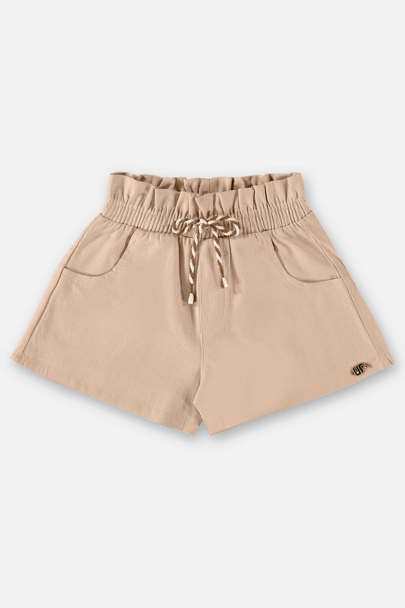 Short-Infantil-para-Menina-em-Linho--Bege--Up-Baby