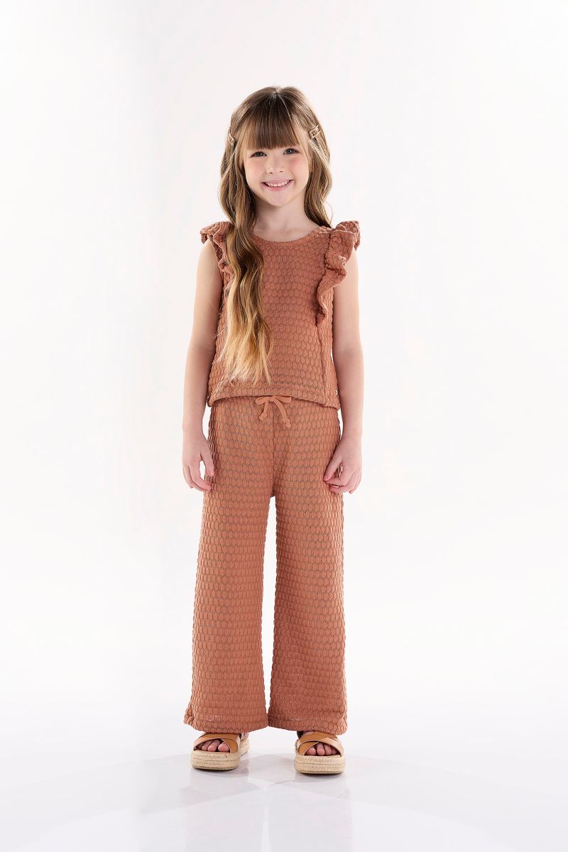 Conjunto-Infantil-para-Menina-com-Blusa-e-Calca--Marrom--Up-Baby