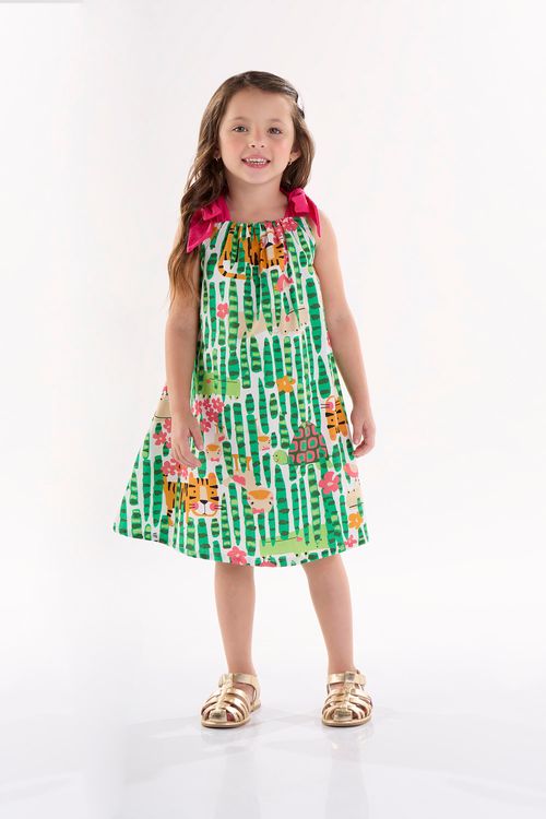 Vestido Infantil em Tecido Galles (Off White) Up Baby