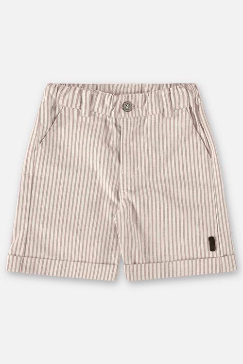 Bermuda Infantil em Tecido Listrado (Bege) Up Baby