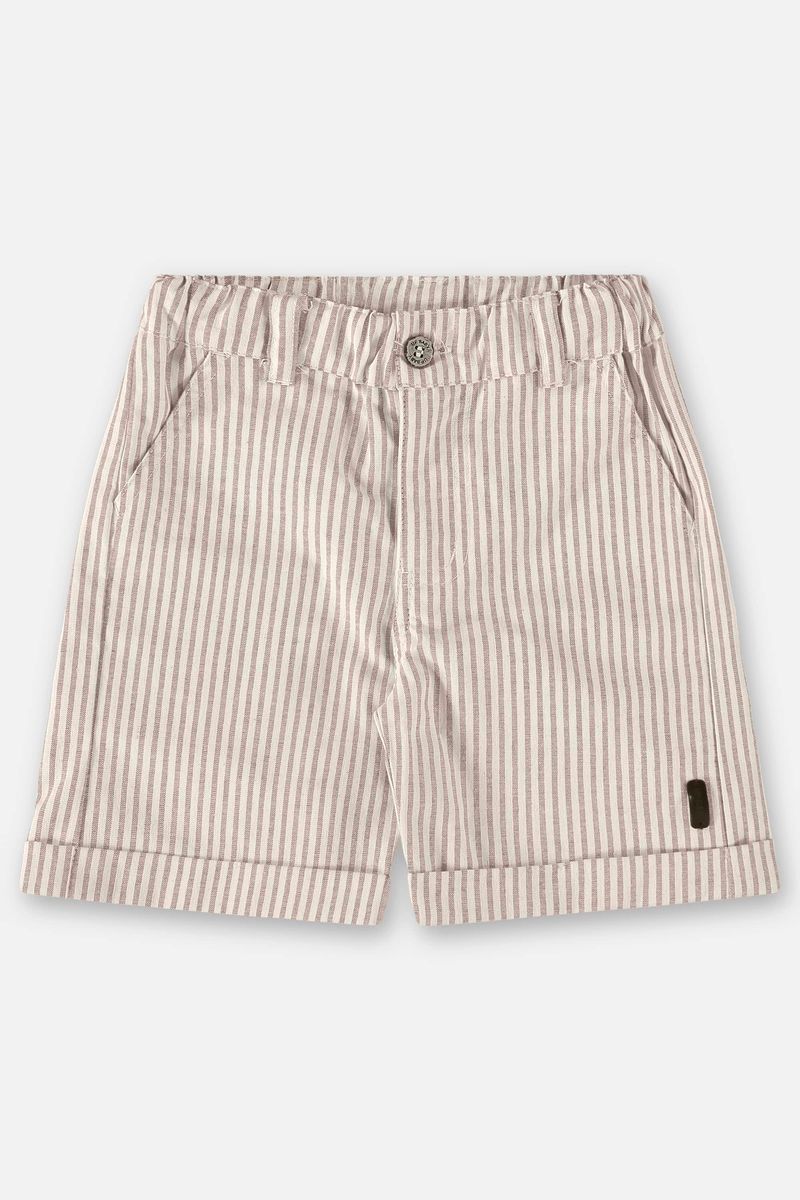 Bermuda-Infantil-em-Tecido-Listrado--Bege--Up-Baby