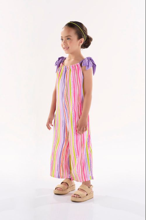 Macacão Infantil para Menina em Meia Malha (Branco) Up Baby