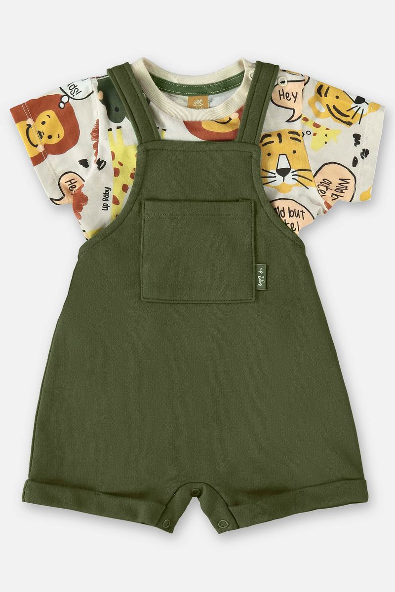 Conjunto-para-Bebe-Menino-com-Jardineira-e-Body--Verde--Up-Baby