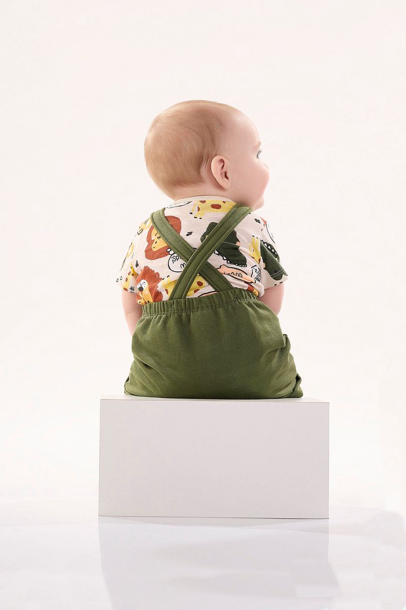 Conjunto-para-Bebe-Menino-com-Jardineira-e-Body--Verde--Up-Baby