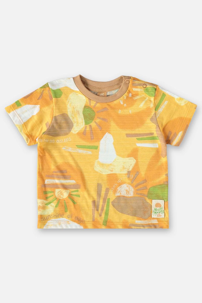 Conjunto-para-Bebe-Menino-com-Camiseta-e-Bermuda--Amarelo--Up-Baby