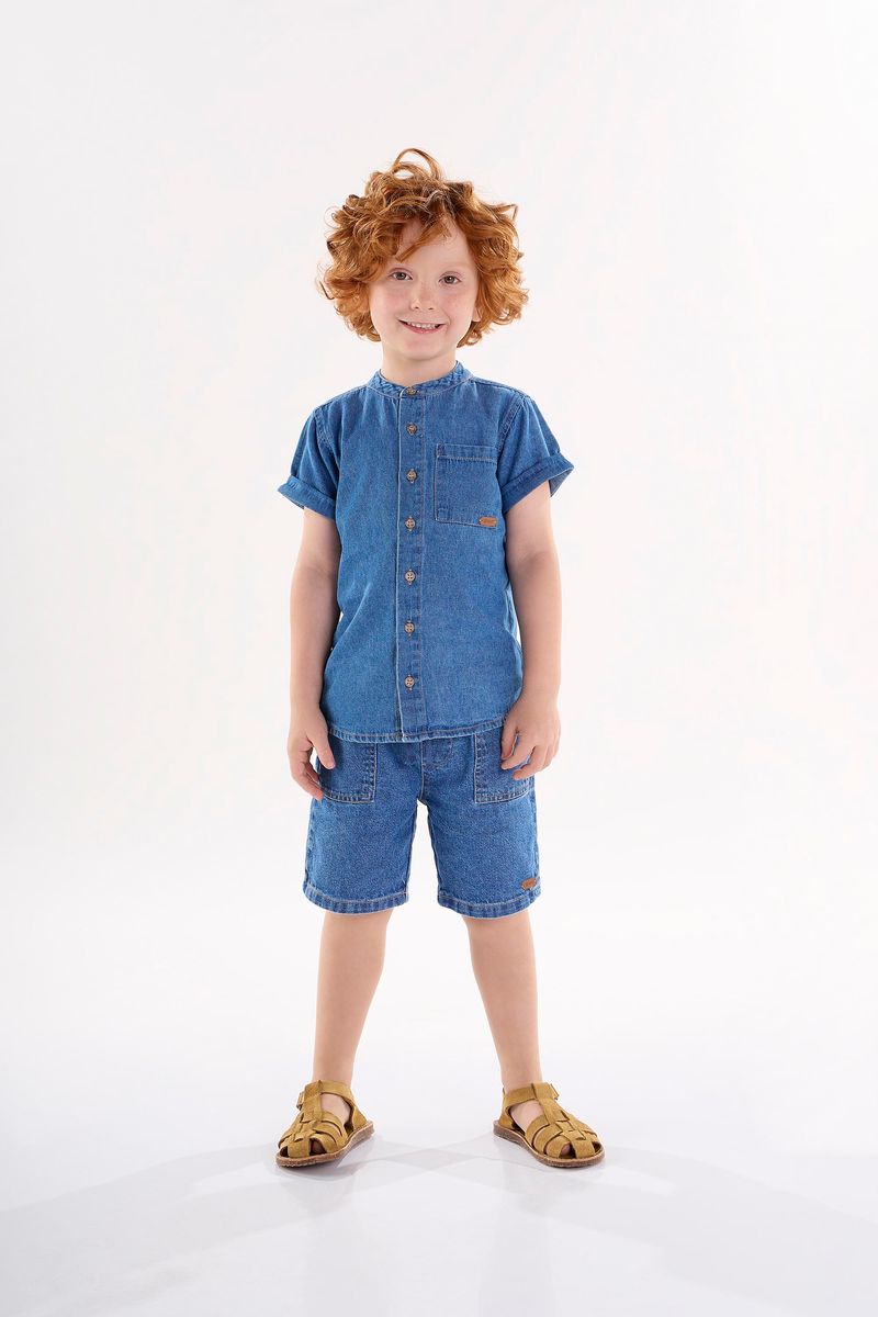 Bermuda-Jeans-Infantil-para-Menino--Azul--Up-Baby