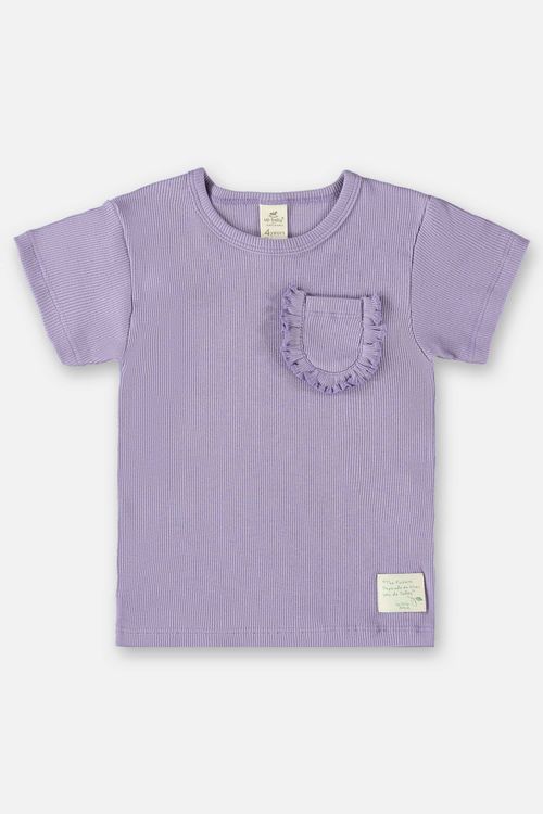 Blusa Infantil Nature para Menina em Ribana Canelada (Roxo) Up Baby