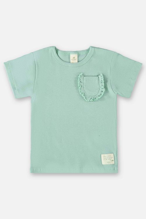 Blusa Infantil Nature para Menina em Ribana Canelada (Verde) Up Baby