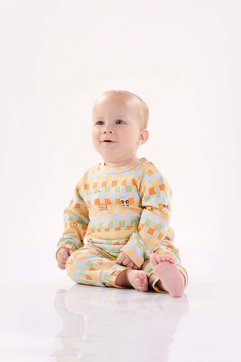 Macaquinho-Comfy-Unissex-para-Bebe-em-Suedine--Bege--Up-Baby