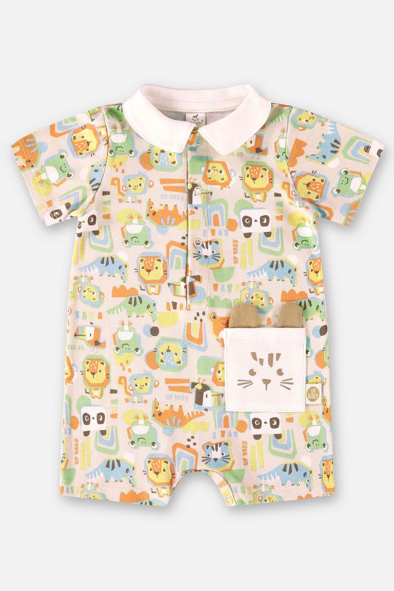 Macaquinho-Unissex-Comfy-para-Bebe-em-Suedine--Bege--Up-Baby