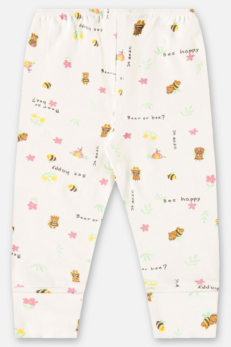 Calca-Essentials-para-Bebe-Menina-em-Suedine--Branco--Up-Baby