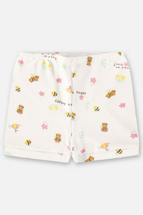 Short Essentials para Bebê Menina em Suedine (Branco) Up Baby