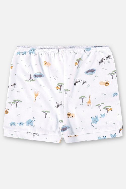 Short Essentials para Bebê Menino em Suedine (Branco) Up Baby