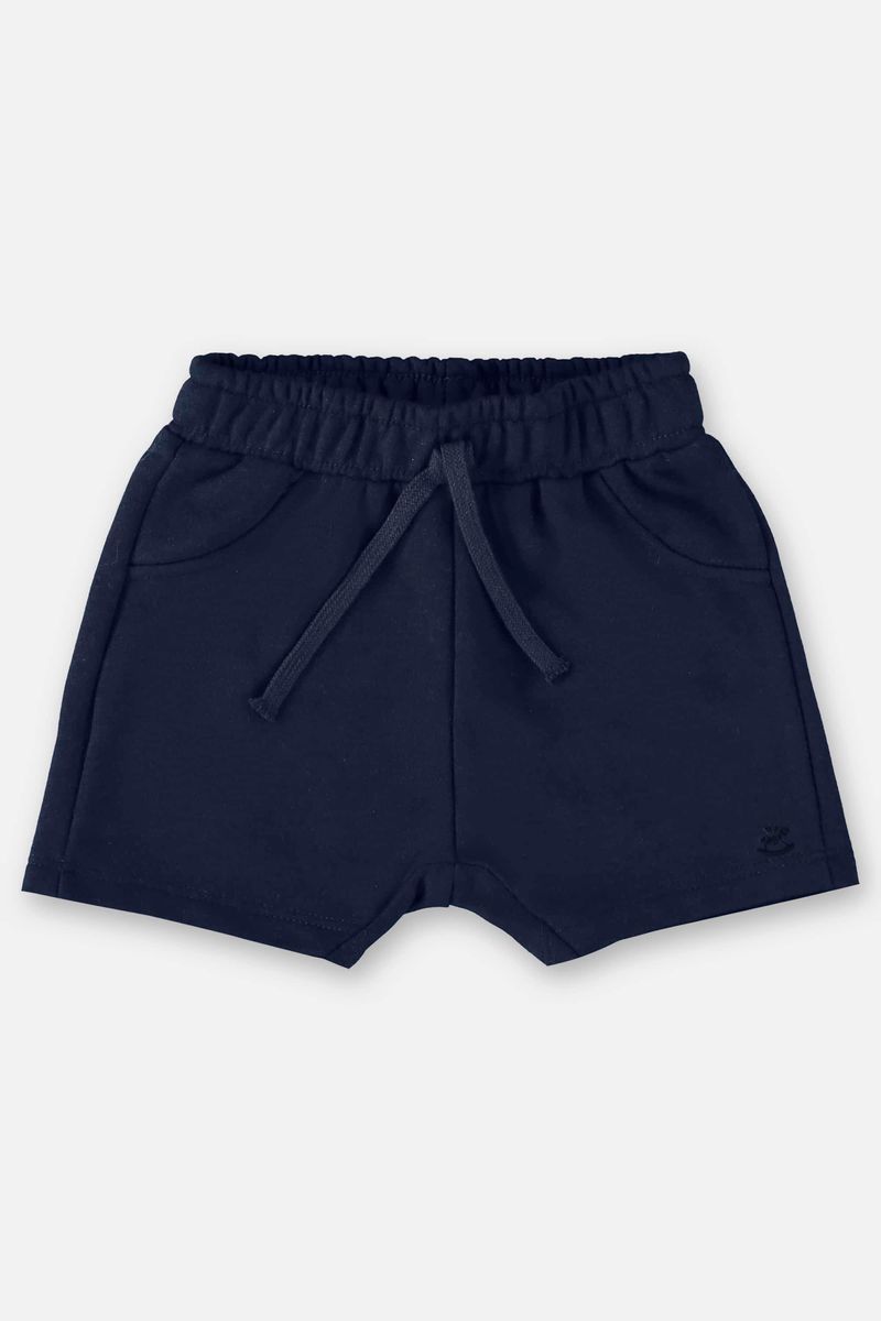 Short-Basico-para-Bebe-Menino-em-Moletom--Azul-Marinho--Up-Baby