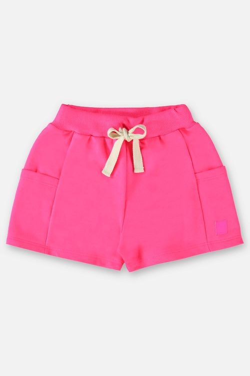 Short Básico Infantil para Meninas (Rosa Pink Neon) Up Baby