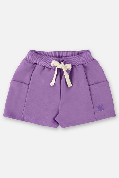 Short Básico Infantil para Meninas (Roxo) Up Baby
