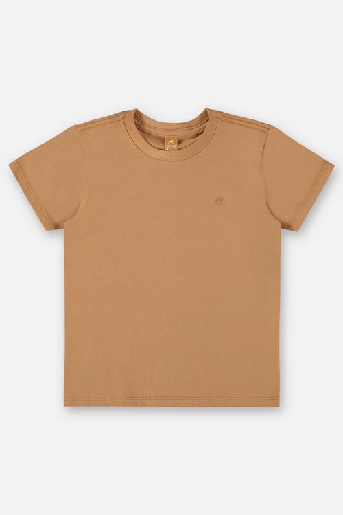 Camiseta Manga Curta Básica para Meninos (Marrom) Up Baby