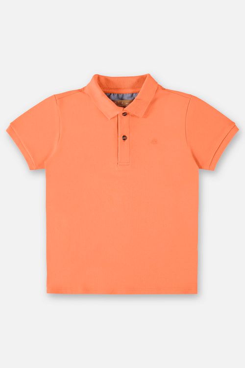 Camisa Polo Infantil para Menino em Suedine (Laranja) Up Baby