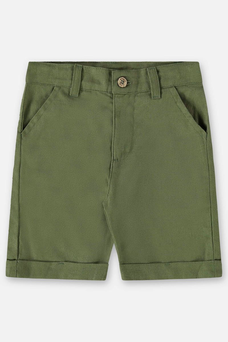 Bermuda-Basica-Infantil-para-Meninos-em-Linho--Verde--Up-Baby