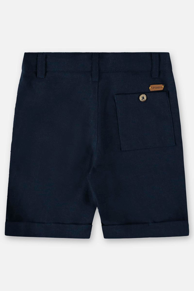 Bermuda-Basica-Infantil-para-Meninos-em-Linho--Azul-Marinho--Up-Baby