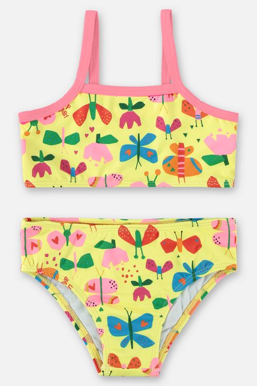 Biquíni Infantil FPS+50 com Top e Calcinha (Amarelo Neon) Up Baby