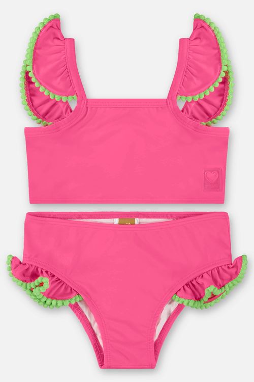 Biquíni Infantil com Top e Calcinha FPS+50 (Rosa Pink Neon) Up Baby