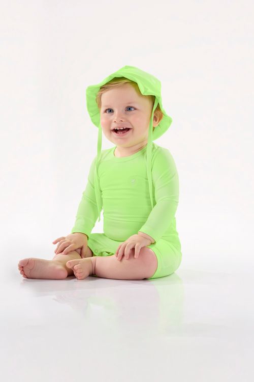 Macaquinho Unissex para Bebê com FPS+50 (Verde Neon) Up Baby