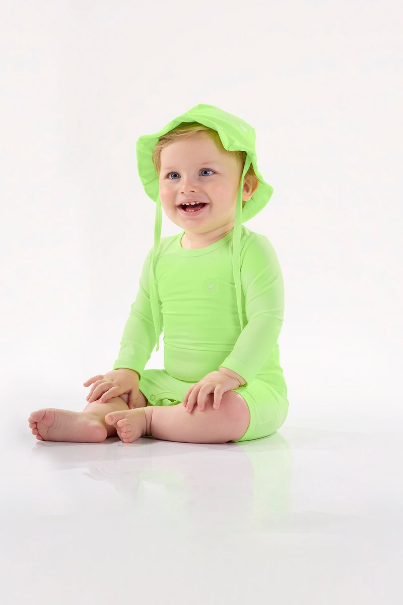 Macaquinho-Unissex-para-Bebe-com-FPS-50--Verde-Neon--Up-Baby