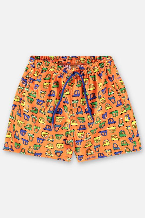 Short Infantil para Menino em Microfibra (Laranja) Up Baby