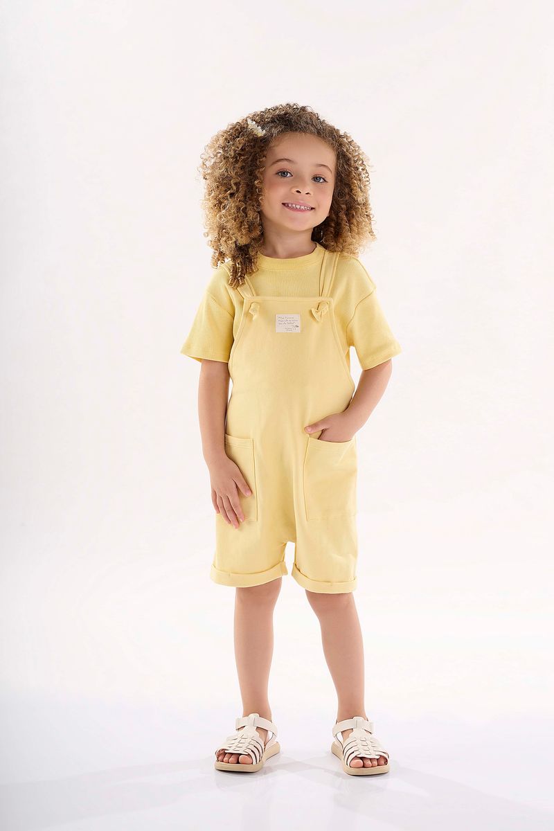 Conjunto-Blusa-e-Jardineira-Infantil-Unissex-Nature--Amarelo--Up-Baby