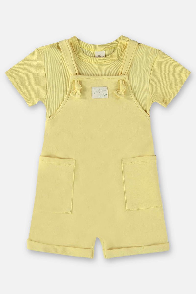 Conjunto-Blusa-e-Jardineira-Infantil-Unissex-Nature--Amarelo--Up-Baby