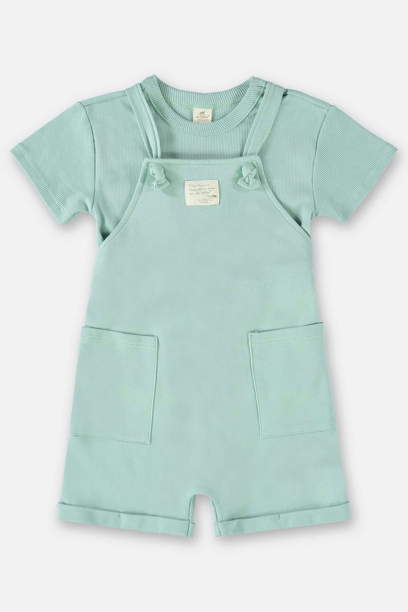 Conjunto-Blusa-e-Jardineira-Infantil-Unissex-Nature--Verde--Up-Baby