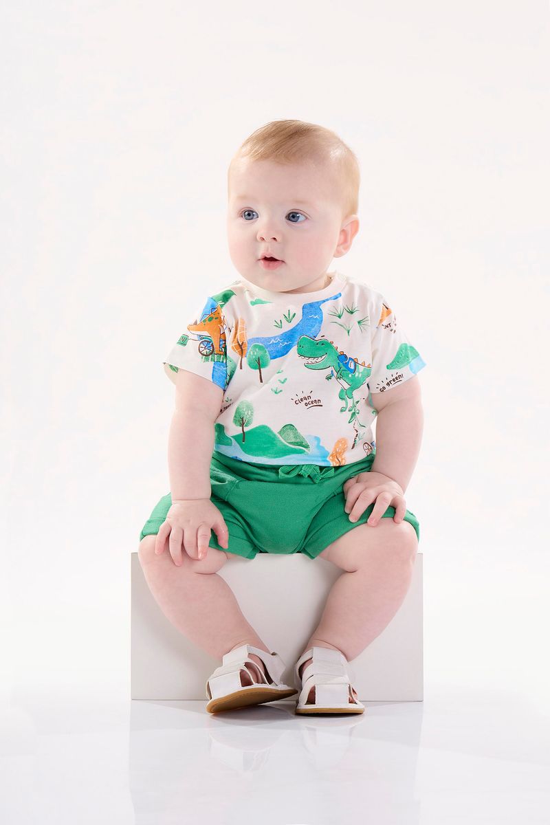 Conjunto-Body-e-Bermuda-para-Bebe-Menino--Branco--Up-Baby