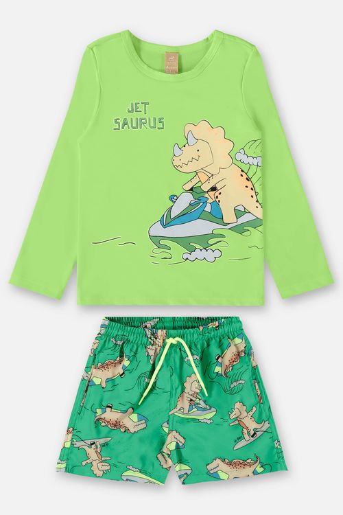 Conjunto Infantil para Meninos com Proteção FPS+50 (Verde Neon) Up Baby