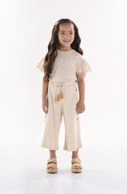 Conjunto Infantil para Menina com Blusa e Calça (Bege) Up Baby