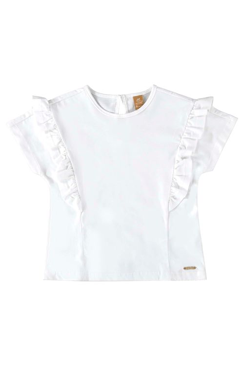 Blusa Infantil Básica em Meia Malha (Branco) Up Baby