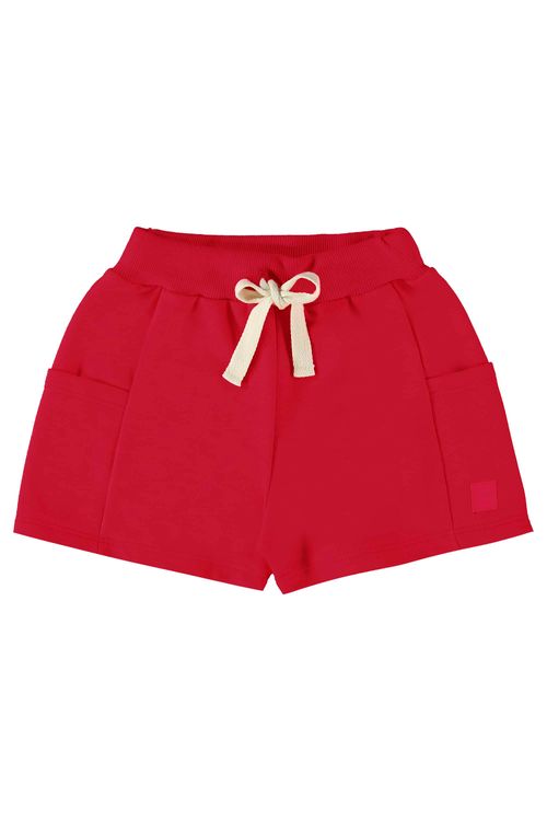 Shorts Infantil em Moletom Sem Felpa (Vermelho) Up Baby