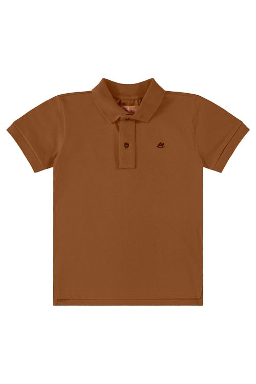 Camisa Polo Infantil Básica para Menino em Piquet (Marrom) Up Baby