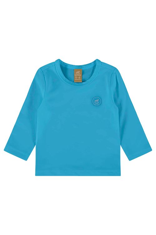 Camiseta Unissex Infantil em Malha com FPS+50 (Azul) Up Baby