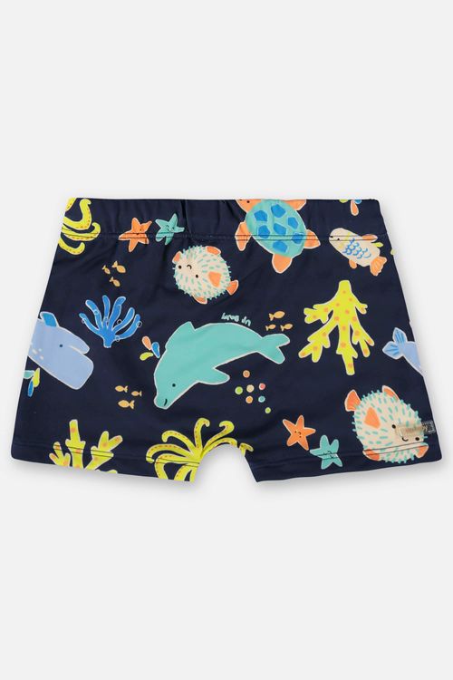 Sunga Boxer Infantil com Proteção FPS+50 (Azul Marinho) Up Baby
