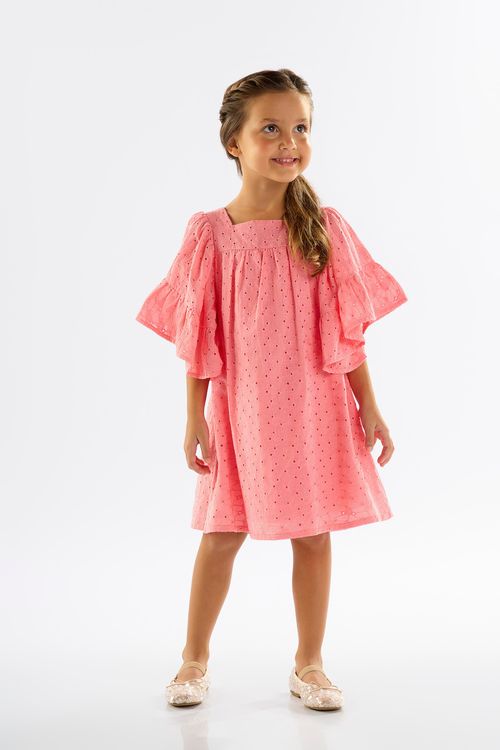 Vestido Infantil em Laise Forrado (Rosa) Up Baby