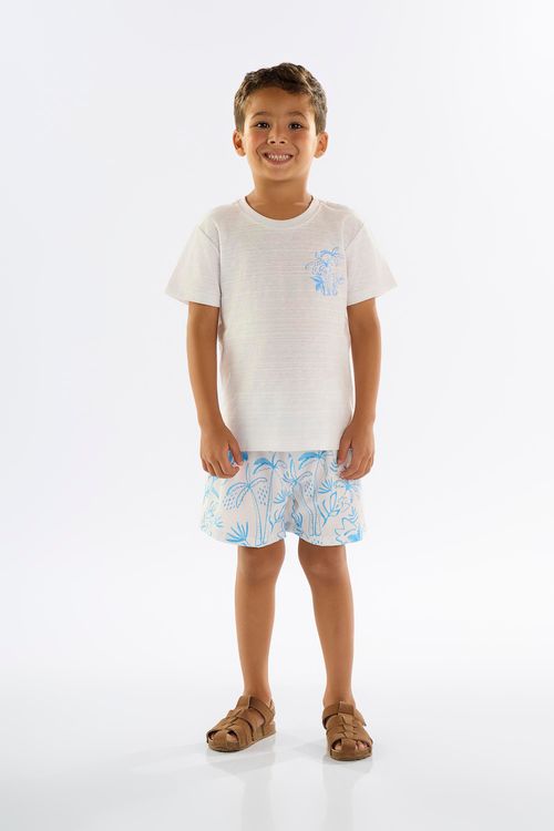 Conjunto Infantil para Menino com Camiseta e Short (Branco) Up Baby