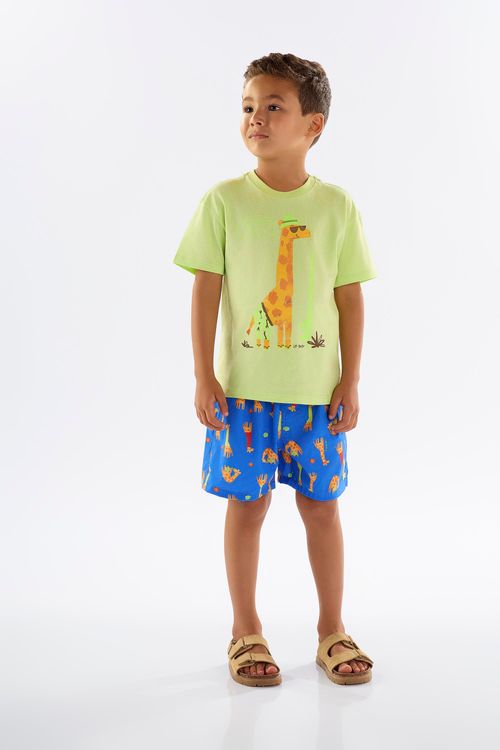 Conjunto Camiseta e Short Infantil para Menino (Verde) Up Baby