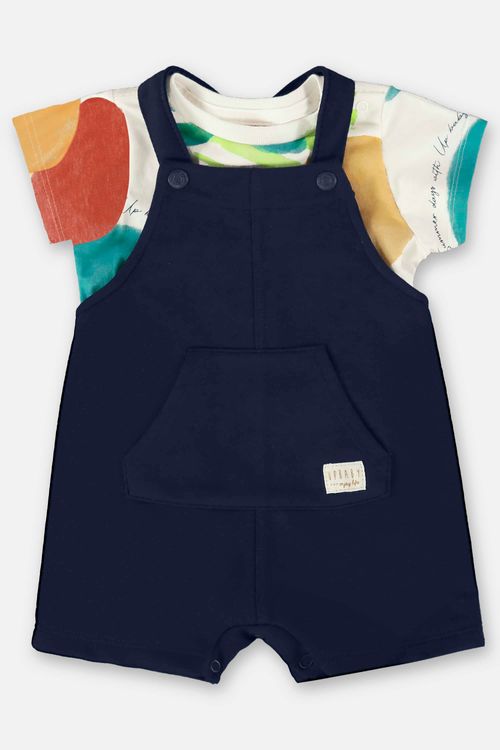 Conjunto para Bebê Menino com Jardineira e Body (Azul) Up Baby