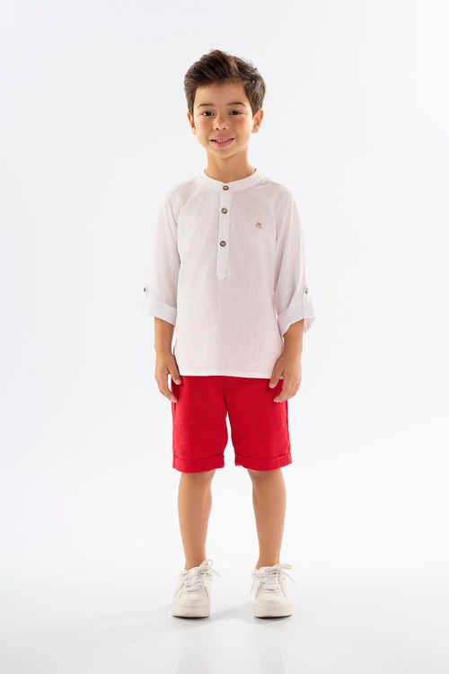 Bata Infantil para Menino em Algodão (Branco) Up Baby