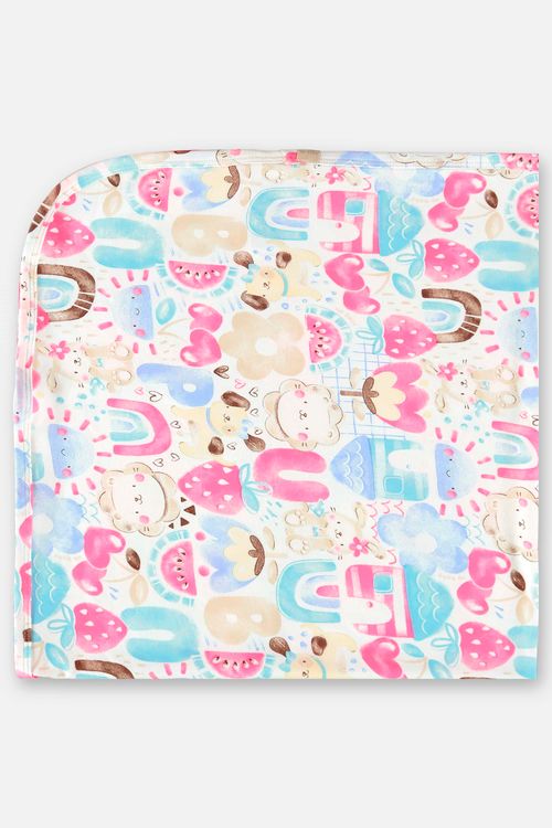 Manta para Bebê Menina em Suedine (Branco) Up Baby