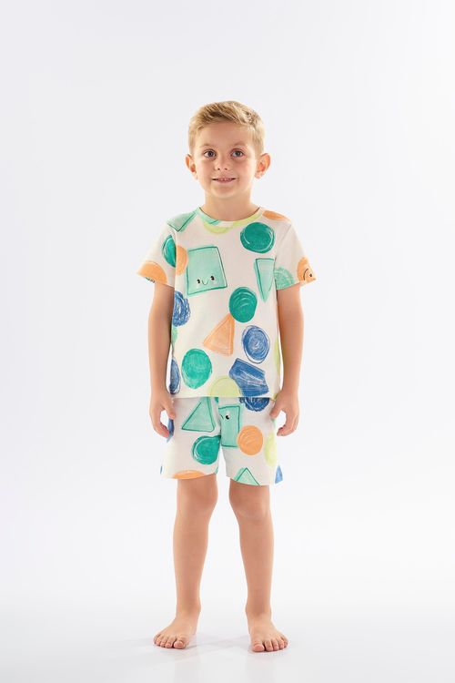 Pijama Estampado Infantil para Menino (Off White) Up Baby